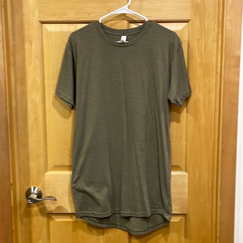 Bella + Canvas olive green t-shirt dress or king t-shirt.
